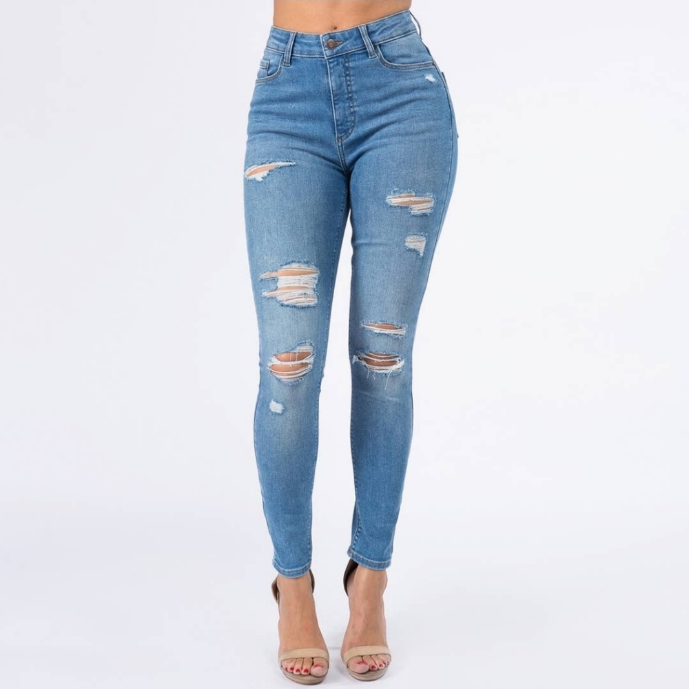High Waisted Ripped Jeans